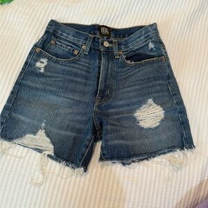 BDG Blue Distressed Jean Shorts High-Waisted